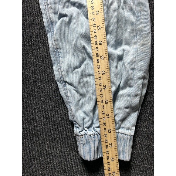 American Eagle Womens Light Wash Denim Cargo Baggy Jogger Jeans Size 00 Short - Picture 7 of 11